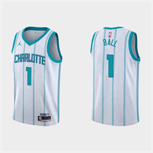 Men's Charlotte Hornets #1 LaMelo Ball White Association Edition Stitched Basketball Jersey