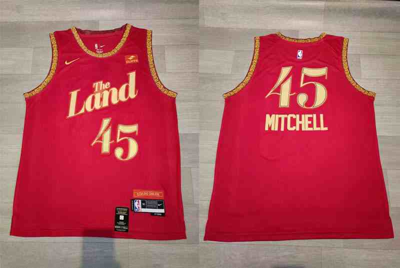 Cavaliers 45 Donovan Mitchell Red Nike 2023-24 City Edition Swingman Jersey
