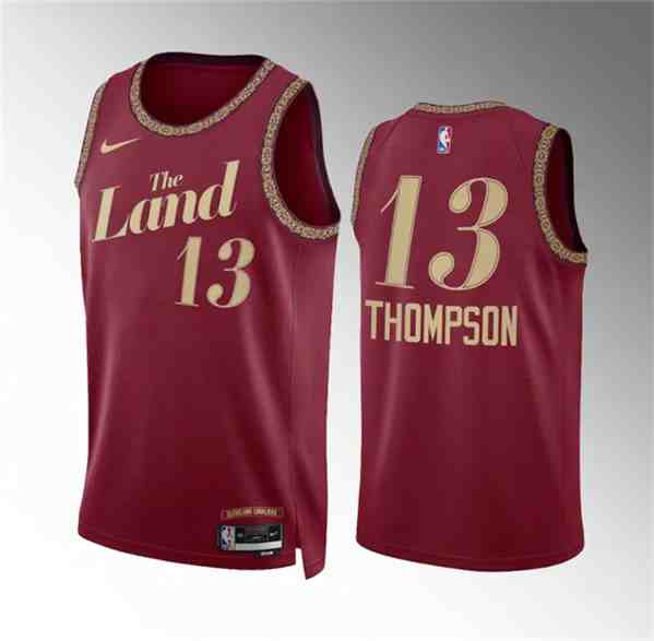 Men's Cleveland Cavaliers #13 Tristan Thompson Wine 2024 City Edition Stitched Jersey