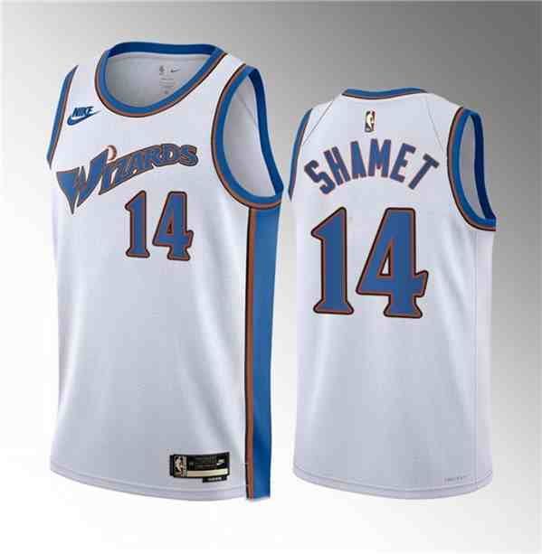Men's Washington Wizards #14 Landry Shamet White 2023 Draft Classic Edition Stitched Jersey