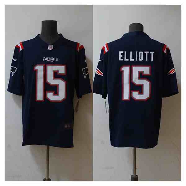 Men's New England Patriots #15 Ezekiel Elliott Navy Vapor Untouchable Stitched Football Jersey