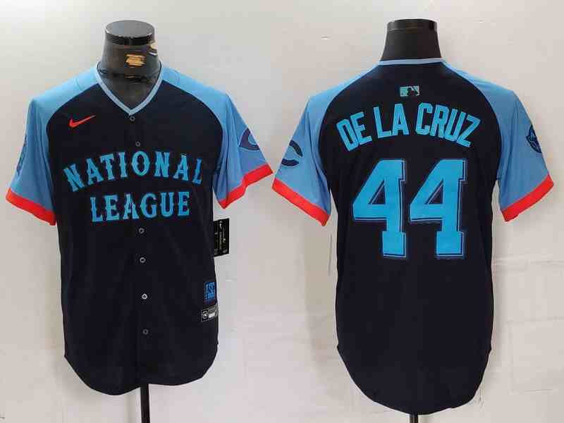 Men's Cincinnati Reds #44 Elly De La Cruz Navy 2024 All Star Limited Stitched Jersey
