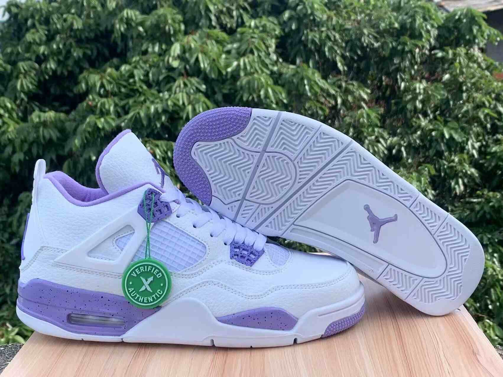 Air Jordan 4 White Purle us5.5-us13 Women's  shoes