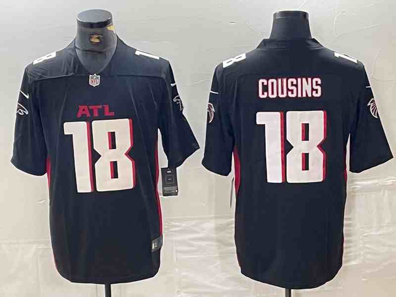 Men's Atlanta Falcons #18 Kirk Cousins Black Vapor Untouchable Limited Football Stitched Jersey