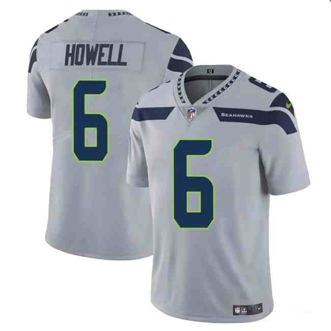 Men's Seattle Seahawks #6 Sam Howell Gray Vapor Limited Football Stitched Jersey