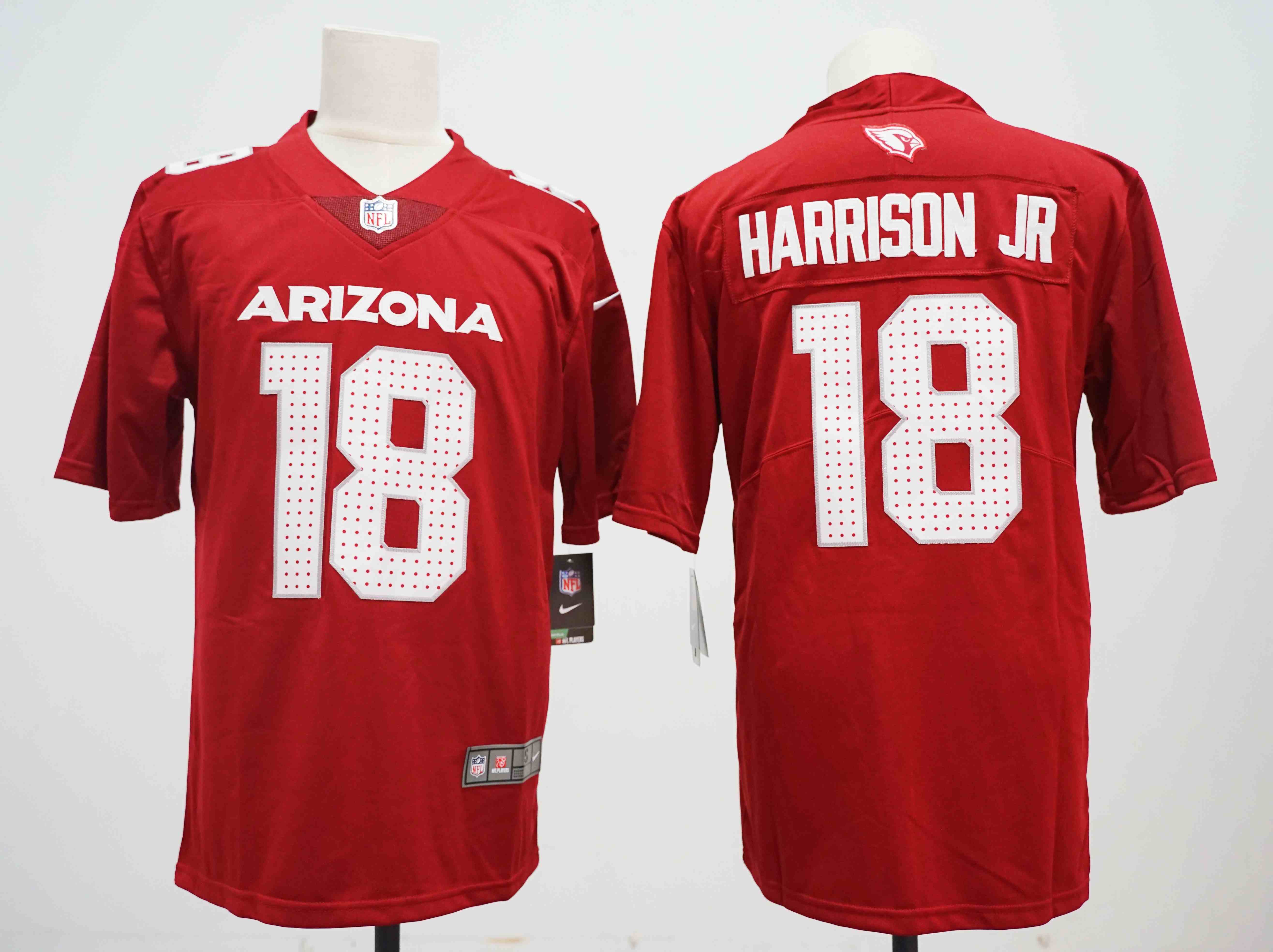 Men's Arizona Cardinals #18  Marvin Harrison  JR Red Vapor Limited Stitched Football Jersey