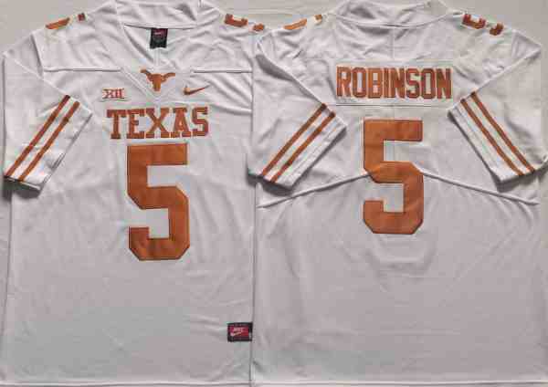 Men's Texas Longhorns #5 Bijan Robinson White 2022 Vapor Untouchable Stitched Nike Jersey