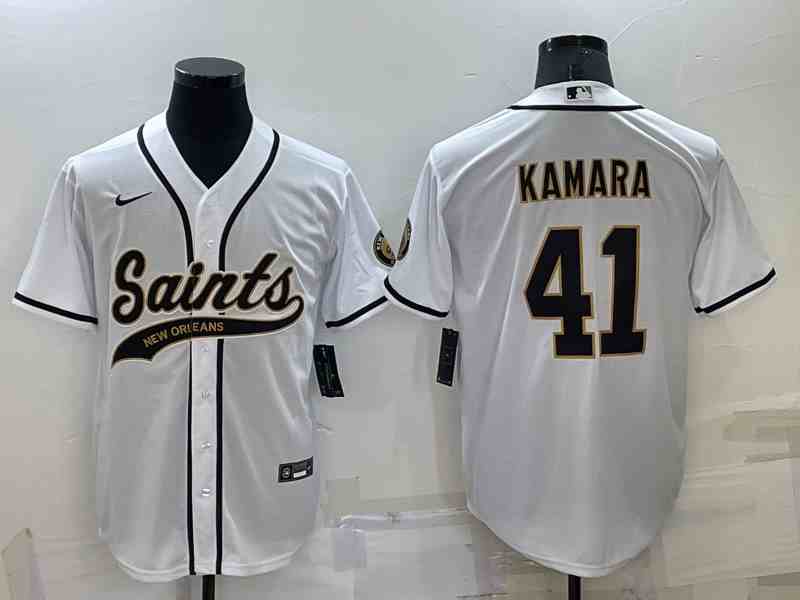 Men's New Orleans Saints #41 Alvin Kamara Black Button Jersey