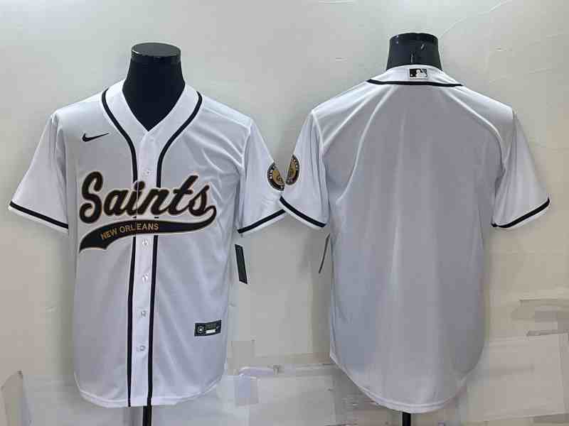 Men's New Orleans Saints Blank Grey Button Jersey