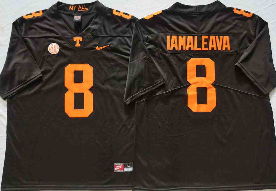 Men's Tennessee Volunteers Black #8 IAMALEAVA Stitched Jersey