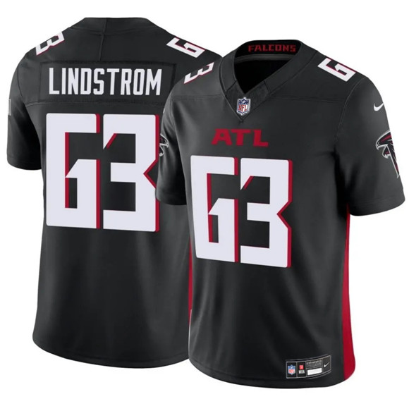 Men's Atlanta Falcons #63 Chris Lindstrom Black 2025 F.U.S.E. Vapor Untouchable Limited Football Stitched Jersey
