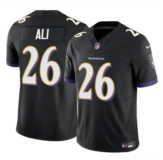 Men's Baltimore Ravens #26 Rasheen Ali Black 2025 F.U.S.E. Vapor Limited Football Jersey
