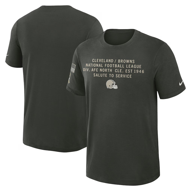Men's Cleveland Browns Dark Green 2025 Salute To Service Sideline Slub Dri-FIT T-Shirt