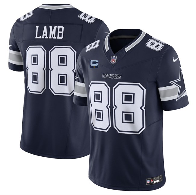 Men's Dallas Cowboys #88 CeeDee Lamb Navy 2025 F.U.S.E. With 1-Star C Patch Vapor Limited Stitched Football Jersey
