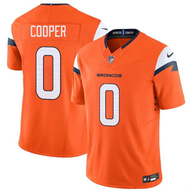 Men's Denver Broncos #0 Jonathon Cooper Orange 2025 F.U.S.E. Vapor Limited Stitched Football Jersey