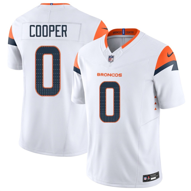 Men's Denver Broncos #0 Jonathon Cooper White 2025 F.U.S.E. Vapor Limited Stitched Football Jersey