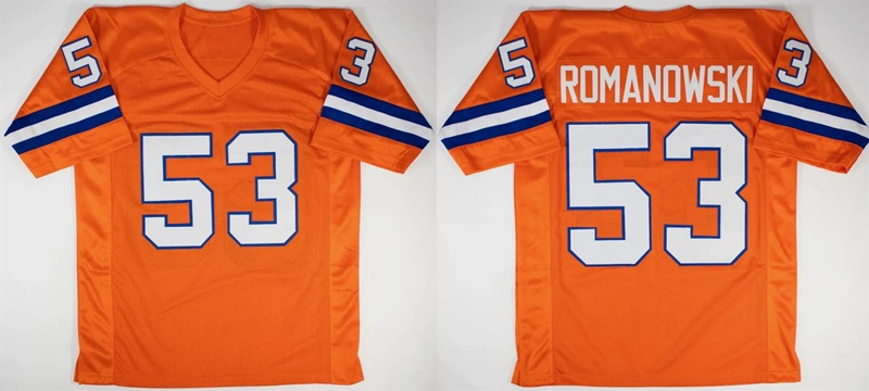 Men's Denver Broncos #53 Bill Romanowski Orange Stitched Football  Jersey