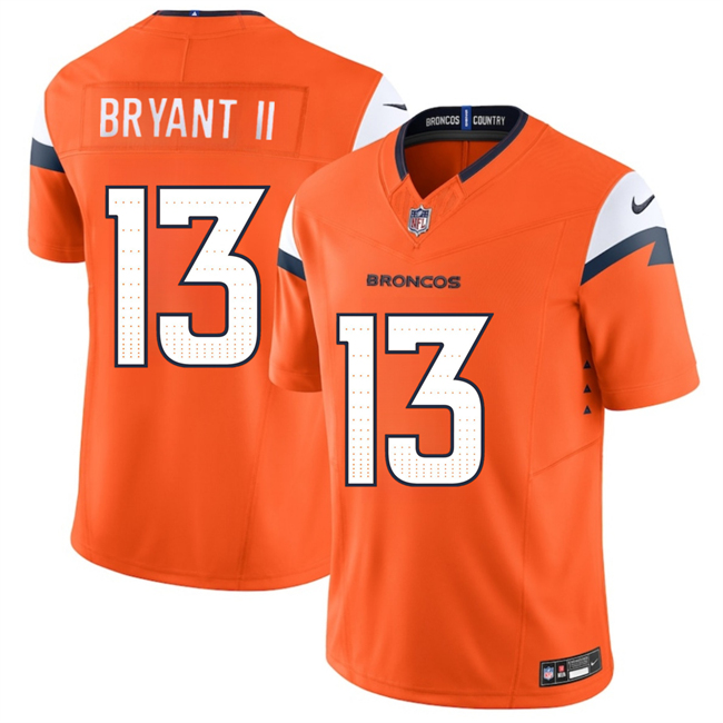 Men's Denver Broncos #13 Pat Bryant II Orange 2025 Draft F.U.S.E. Vapor Limited Stitched Football Jersey