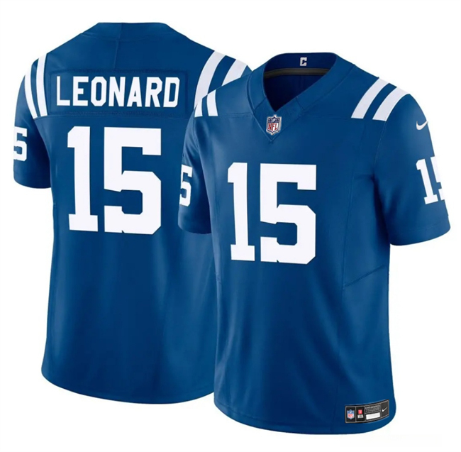 Men's Indianapolis Colts #15 Riley Leonard Blue 2025 F.U.S.E. Vapor Limited Stitched Football Jersey