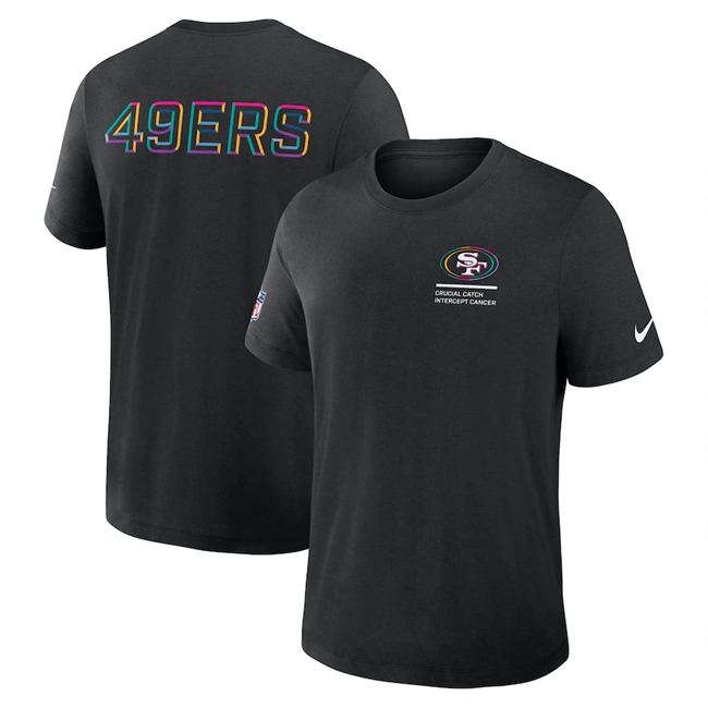 Men's San Francisco 49ers Black 2025 Crucial Catch Tri-Blend Dri-FIT T-Shirt
