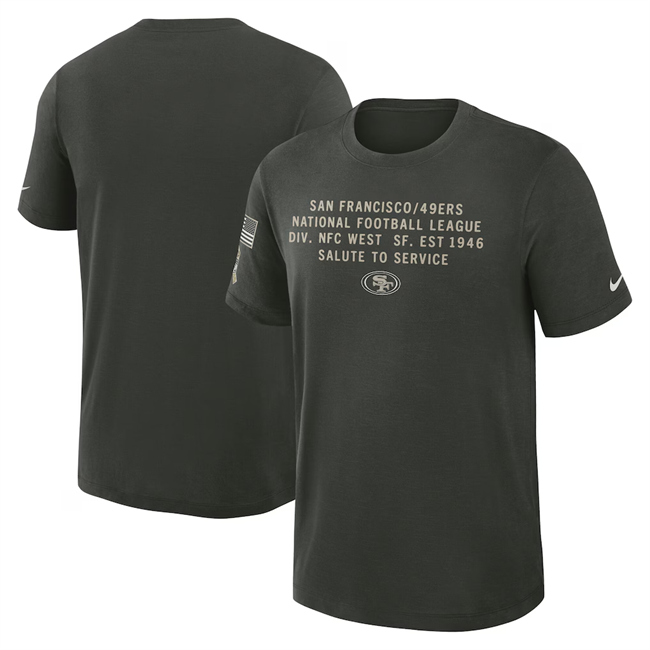Men's San Francisco 49ers Dark Green 2025 Salute To Service Sideline Slub Dri-FIT T-Shirt