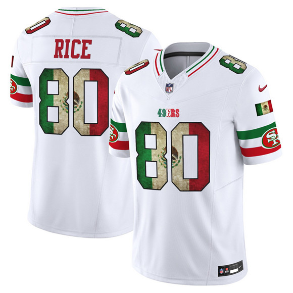Men's San Francisco 49ers #80 Jerry Rice White 2025 F.U.S.E. Mexico Vapor Limited Stitched Football Jersey