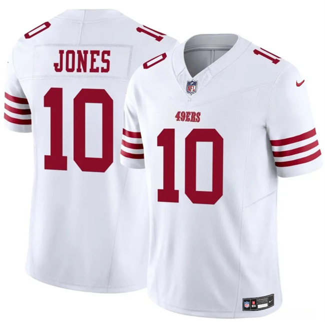 Men's San Francisco 49ers #10 Mac Jones White 2025 F.U.S.E. Vapor Untouchable Limited Stitched Football Jersey