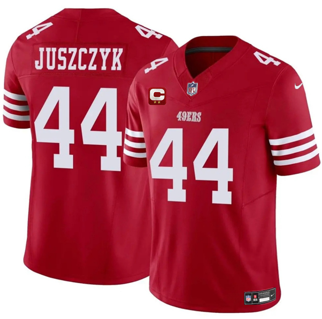 Men's San Francisco 49ers #44 Kyle Juszczyk Red 2025 F.U.S.E. With 2-Star C Patch Vapor Untouchable Limited Stitched Football Jersey
