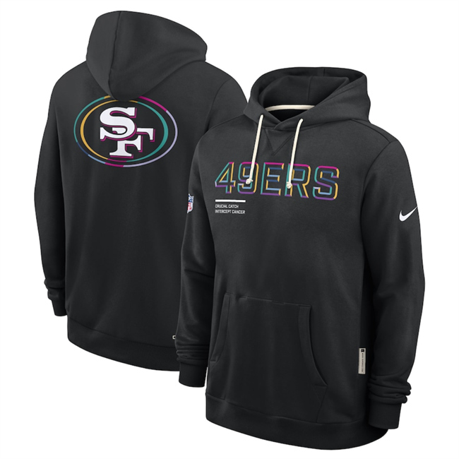 Men's San Francisco 49ers Black 2025 Crucial Catch Club Pullover Hoodie
