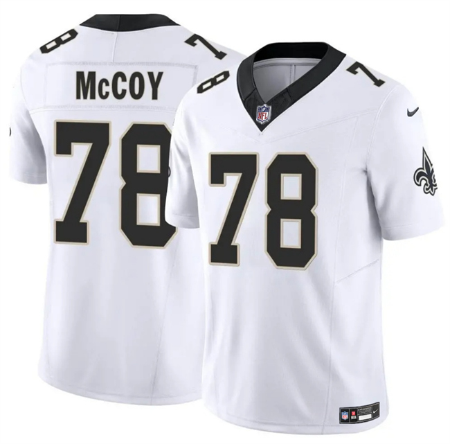 Men's New Orleans Saints #78 Erik McCoy White 2025 F.U.S.E Vapor Limited Stitched Football Jersey