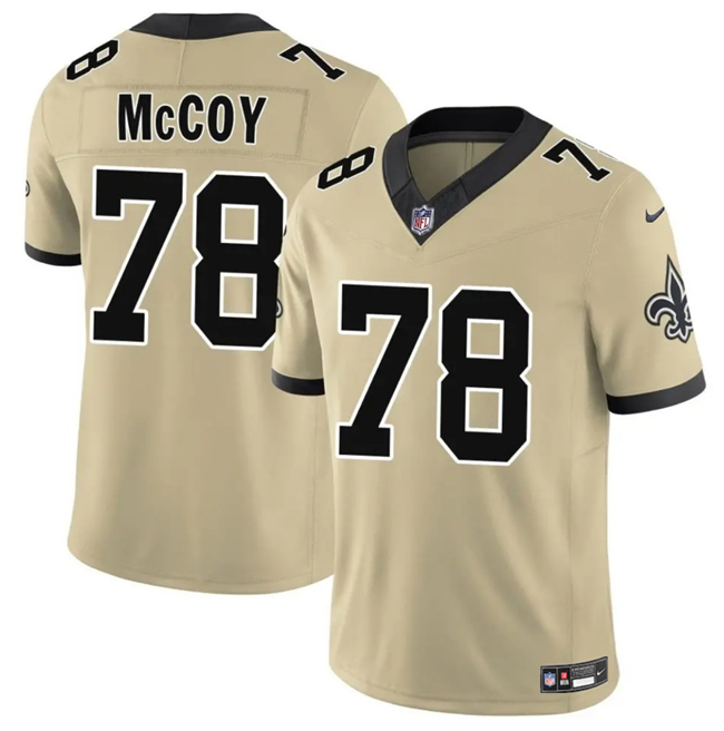 Men's New Orleans Saints #78 Erik McCoy Gold 2025 F.U.S.E. Alternate Vapor Limited Stitched Football Jersey
