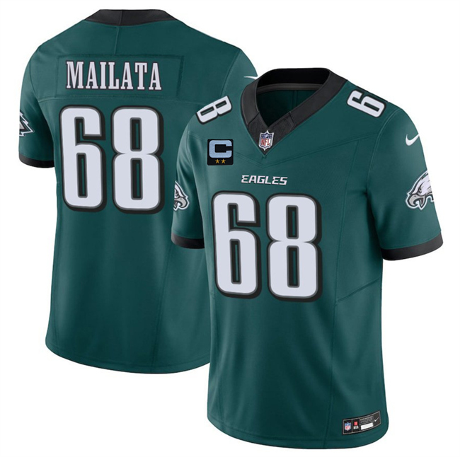 Men's Philadelphia Eagles #68 Jordan Mailata Green 2025 F.U.S.E. With 2-Star C Patch Vapor Untouchable Limited Stitched Football Jersey
