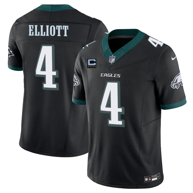 Men's Philadelphia Eagles #4 Jake Elliott Black 2025 F.U.S.E. With 4-Star C Patch Vapor Untouchable Limited Throwback Stitched Football Jersey