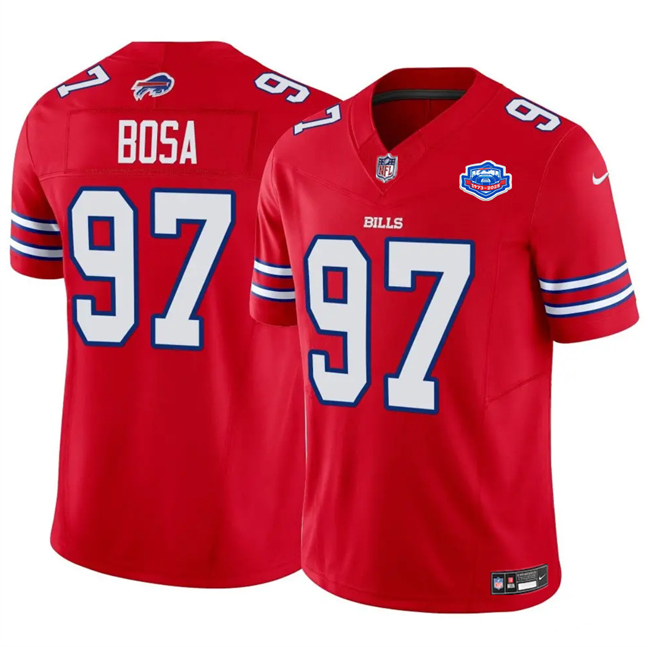 Men's Buffalo Bills #97 Joey Bosa Red 2025 F.U.S.E. With Farewell Patch Vapor Untouchable Limited Football Stitched Jersey