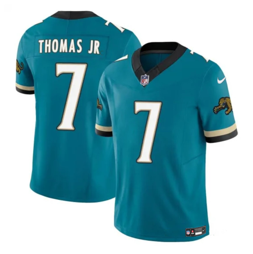 Men's Jacksonville Jaguars #7 Brian Thomas Jr Teal 2025 F.U.S.E. Prowler Throwback Vapor Limited Stitched Football Jersey