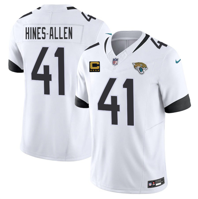 Men's Jacksonville Jaguars #41 Josh Hines-Allen White 2025 F.U.S.E. With 4-Star C Patch Vapor Limited Stitched Football Jersey