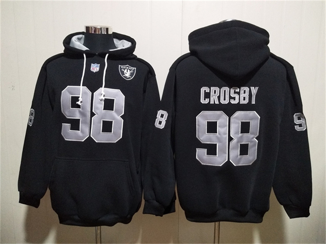 Men's Las Vegas Raiders #98 Maxx Crosby Black Pullover Hoodie