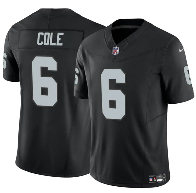 Men's Las Vegas Raiders #6 A.J. Cole Black 2025 F.U.S.E. Vapor Untouchable Limited Stitched Football Jersey
