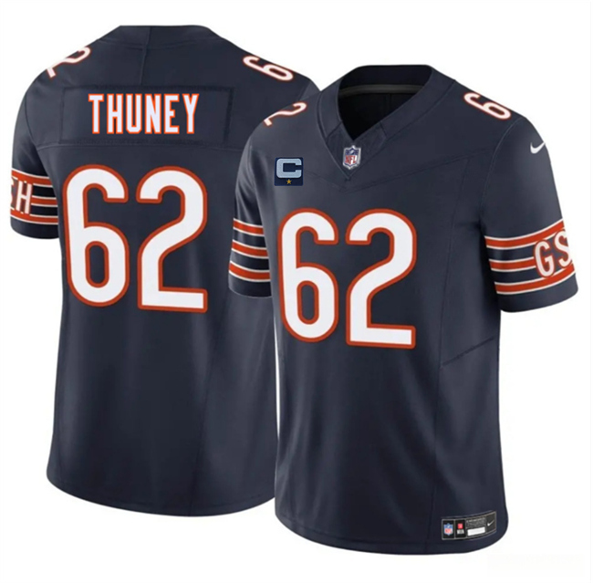 Men's Chicago Bears #62 Joe Thuney Navy 2025 F.U.S.E. With 1-Star C Patch Vapor Untouchable Limited Stitched Football Jersey