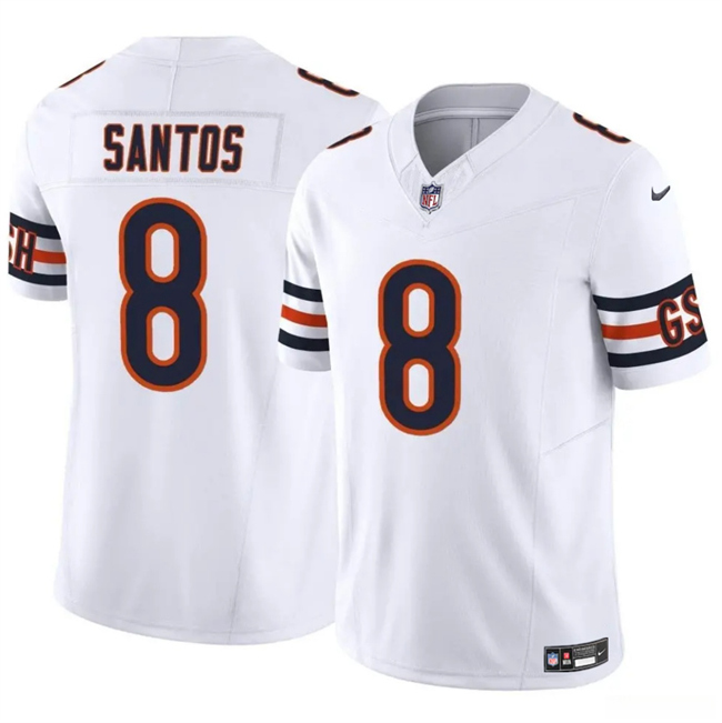 Men's Chicago Bears #8 Cairo Santos White 2025 F.U.S.E. Vapor Untouchable Limited Stitched Football Jersey