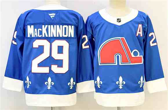 Men's Colorado Avalanche #29 Nathan MacKinnon Blue 2025-26 With A Patch Alternate Stitched Jersey