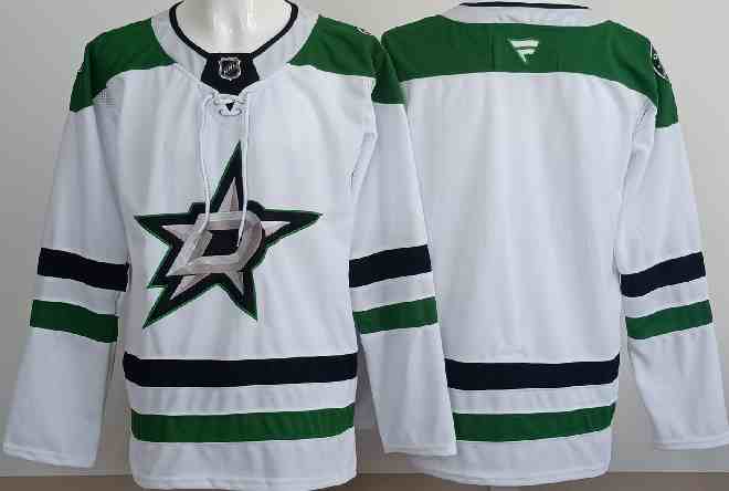 Men's Dallas Stars Blank White Away Stitched Hockey Jersey
