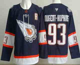 Men's Edmonton Oilers #93 Ryan Nugent Hopkins Navy Alternate Authentic Jersey