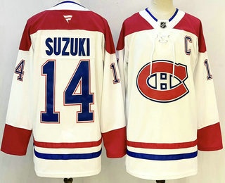 Men's Montreal Canadiens #14 Nick Suzuki White Authentic Jersey