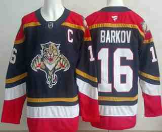 Men's Florida Panthers #16 Aleksander Barkov Navy Authentic Jersey