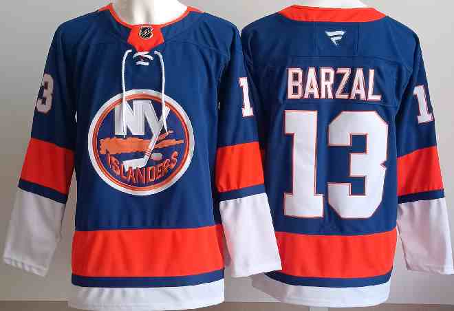 Men's New York Islanders #13 Mathew Barzal Royal 2024-25 Home Stitched Hockey Jersey