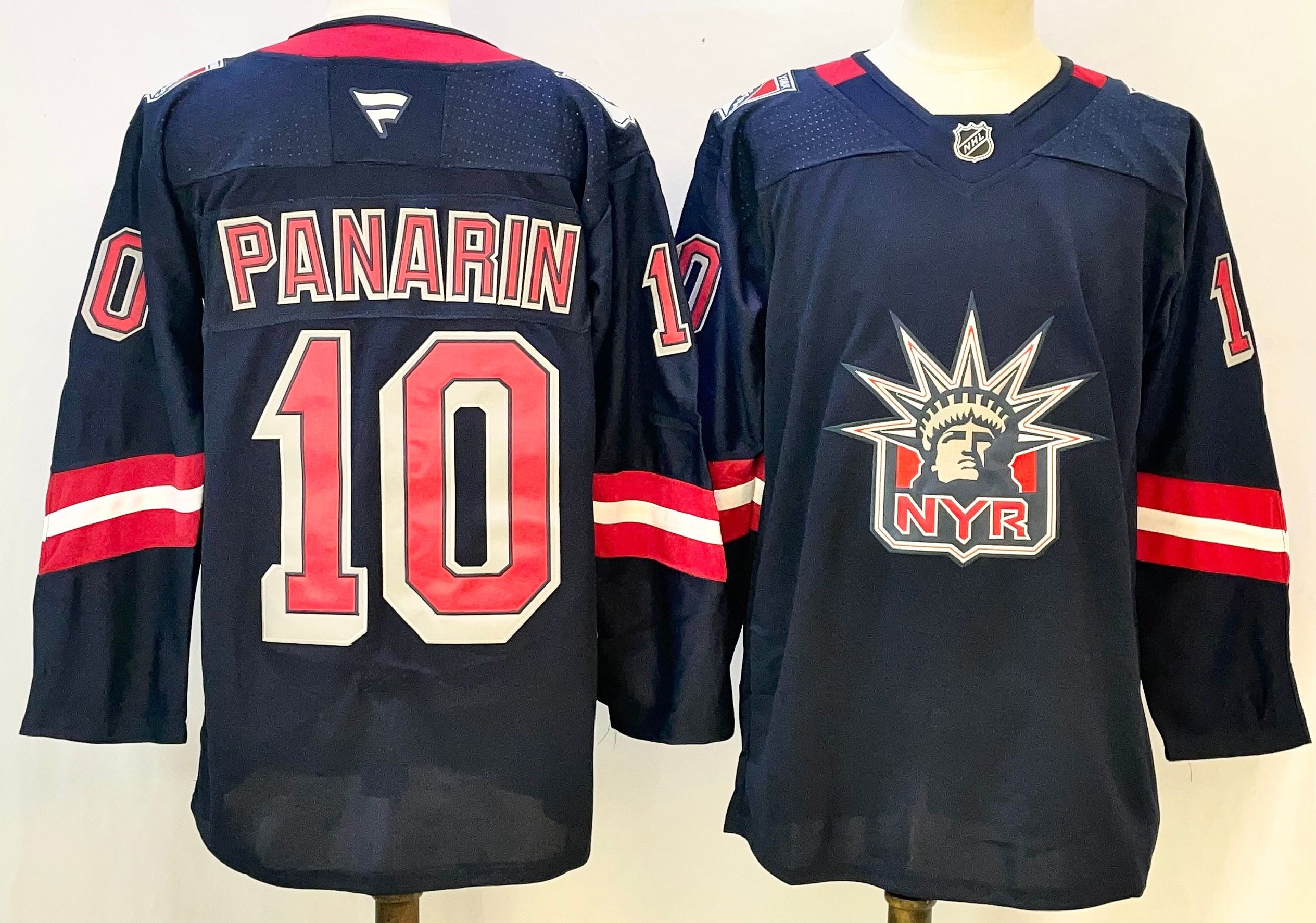 Men's New York Rangers #10 Artemi Panarin Navy Stitched Hockey Jersey
