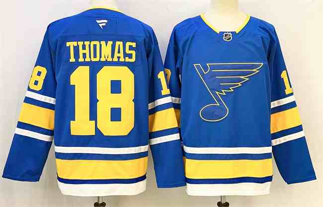 Men's St. Louis Blues #18 Robert Thomas Blue 2025 Stitched Hockey Jersey