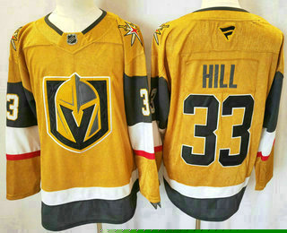 Men's Vegas Golden Knights #33 Adin Hill Gold Authentic Jersey
