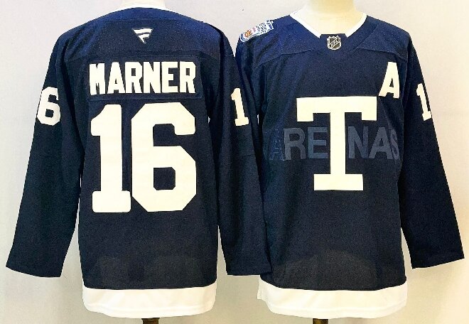 Men's Toronto Maple Leafs #16 Mitchell Marner Navy 2024-25 With A Patch Stitched Jersey